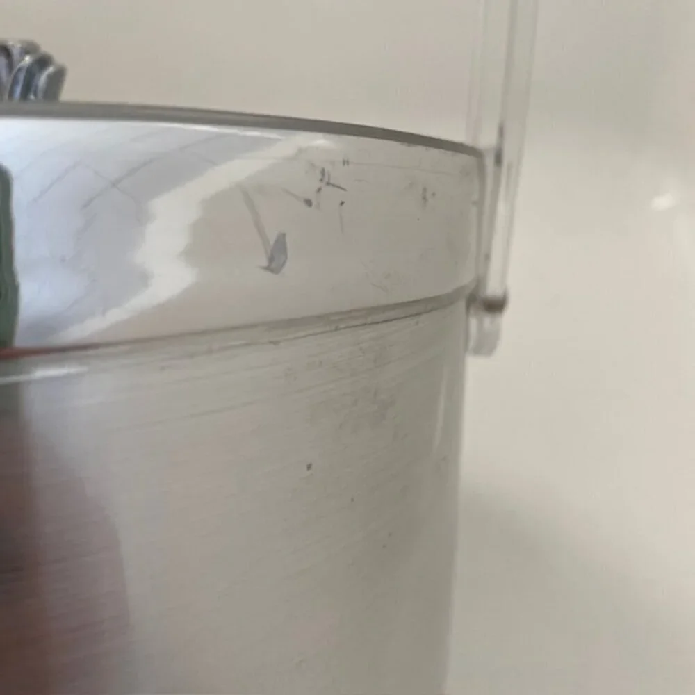 VINTAGE Georges Briard Brushed Silver Acrylic Barware Ice Bucket